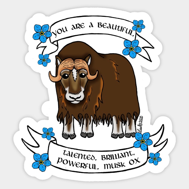 Beautiful Musk Ox Sticker by HonuHoney